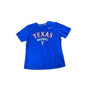 Nike Texas Rangers Baseball T Shirt Royal Blue Mens Large